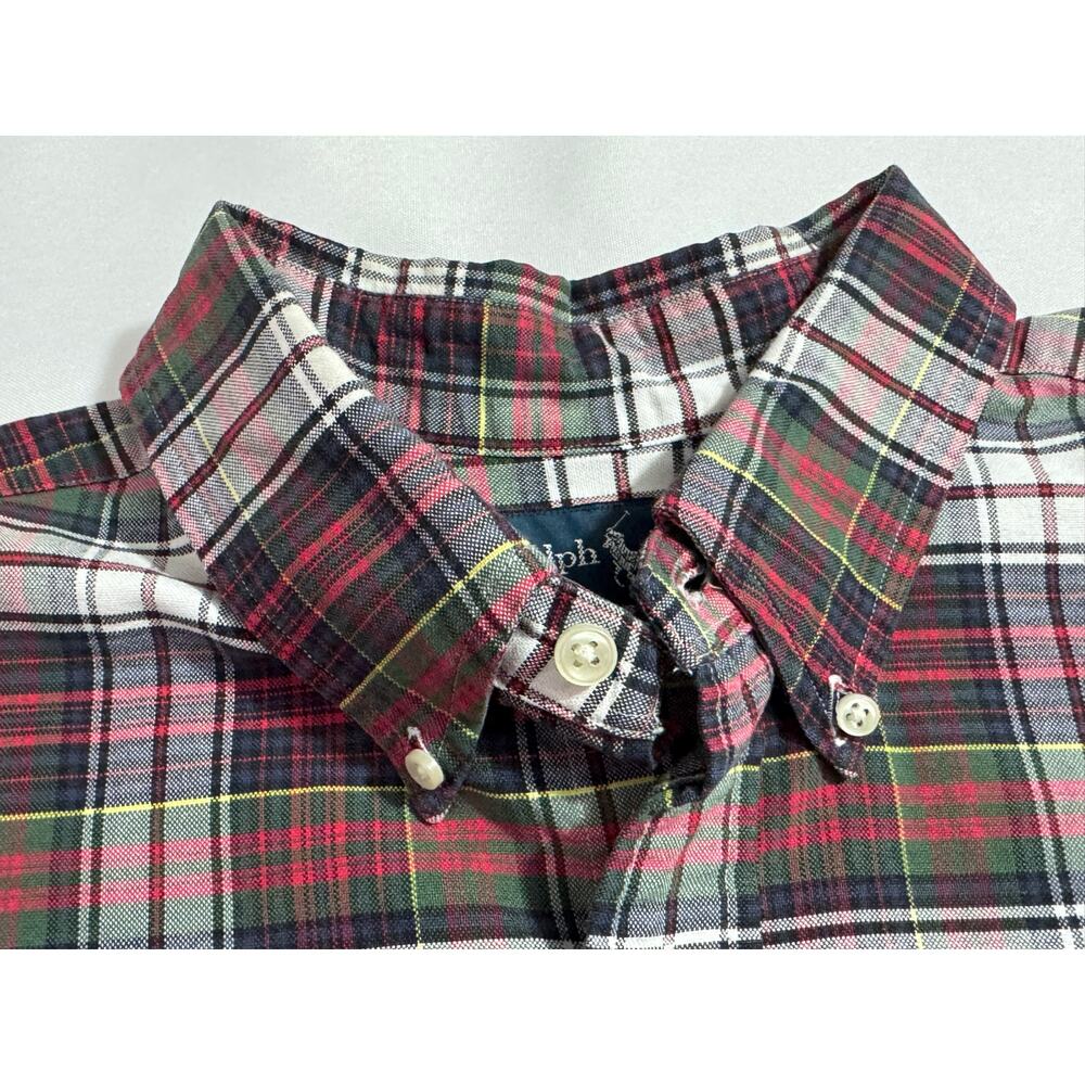 POLO RALPH LAUREN SHIRT — Red Green Yellow Plaid Classic Fit Men's XL - Picture 6 of 9